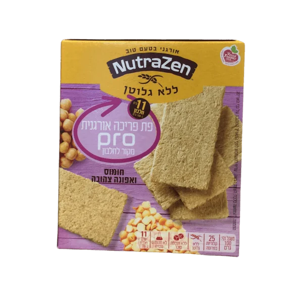 Nutrazen פת פריכה אורגנית פרו חומוס ואפונה צהובה