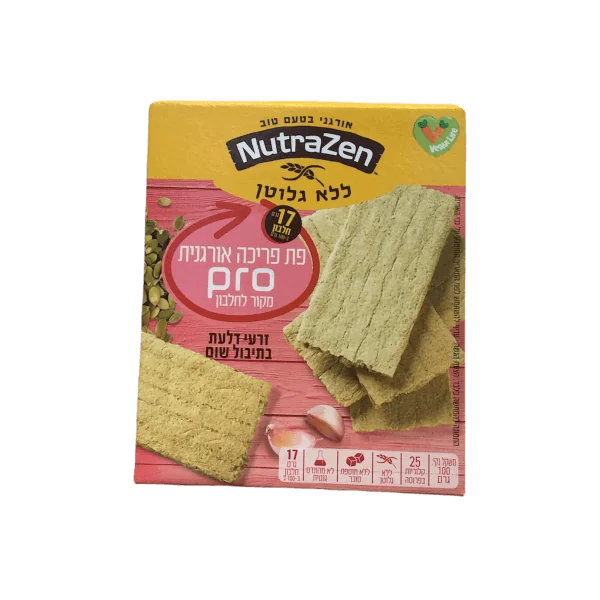 Nutrazen פת פריכה אורגנית פרו זרעי דלעת בתיבול שום