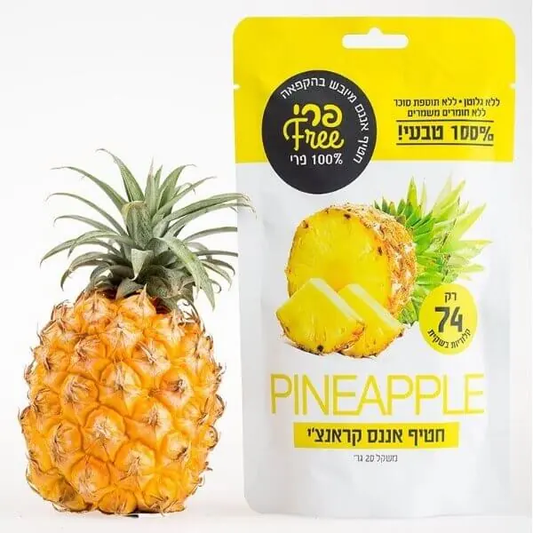 פרי Free חטיף אננס קראנצ'י מיובש בהקפאה