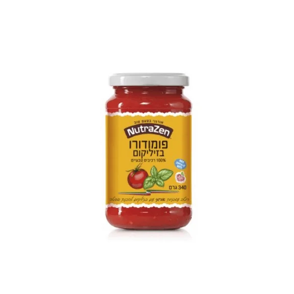 NutraZen פומודורו בזיליקום רוטב עגבניות אורגני עם בזיליקום להכנת פסטה