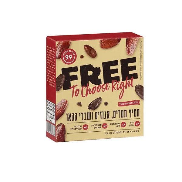FREE חטיף תמרים אגוזים ושברי קקאו